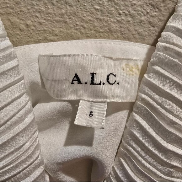 A.L.C. Angelina Pleated Midi-Dress in Off White Size 6 NWOT - Picture 6 of 6